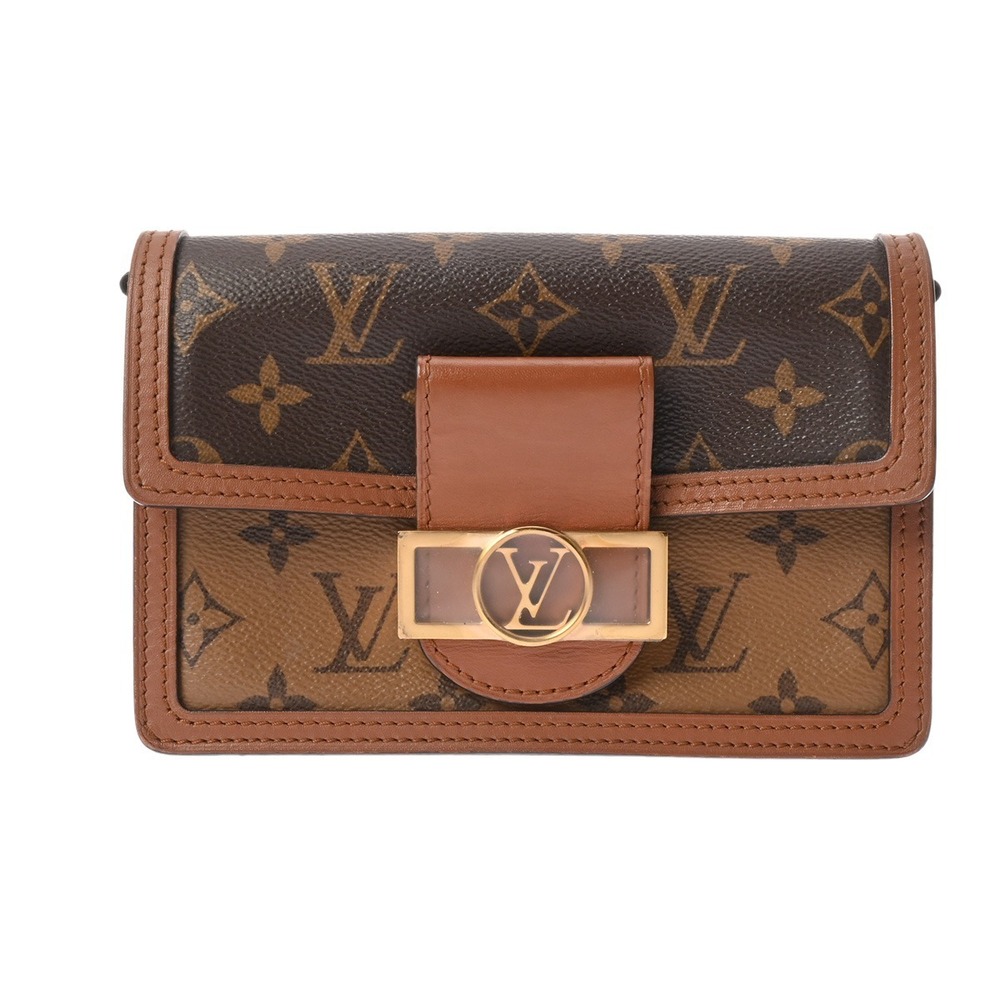 Louis Vuitton Monogram Reverse Portefeuille Wallet Dauphine Brown Shoulder Bag